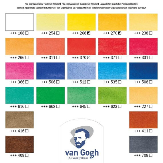 Van Gogh 24'lü Tablet Sulu Boya Seti Plastik Kutulu / 20808624