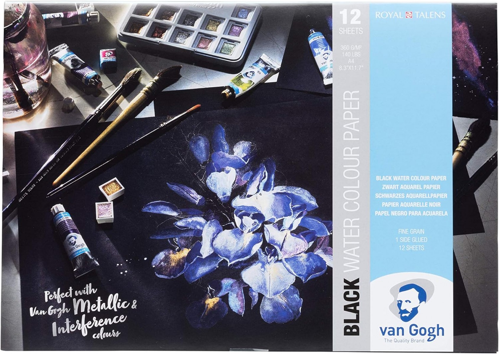 Van Gogh Black A4 360gr 12yp Siyah Sulu Boya Resim Blok / 94170002