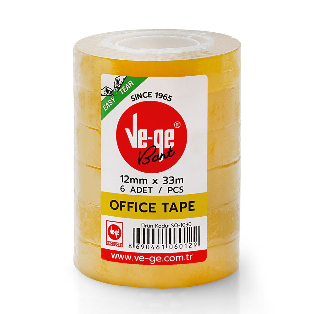 Vege Selefon Bant Office Tape 12x33m ( 6'lı Paket)