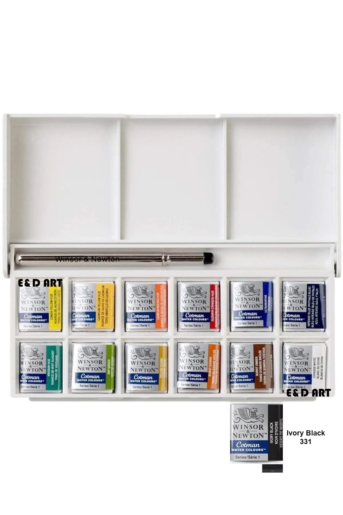 Winsor Newton Cotman 12 Renk Sketchers Cep Tipi + 1 Adet Tablet Ivory Black Tablet Suluboya