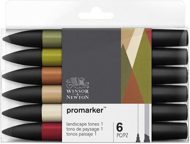 Winsor Newton Promarker 6'lı Landscape Tones / 0290117 Winsor Newton Promarker 6'lı Landscape Tones / 0290117