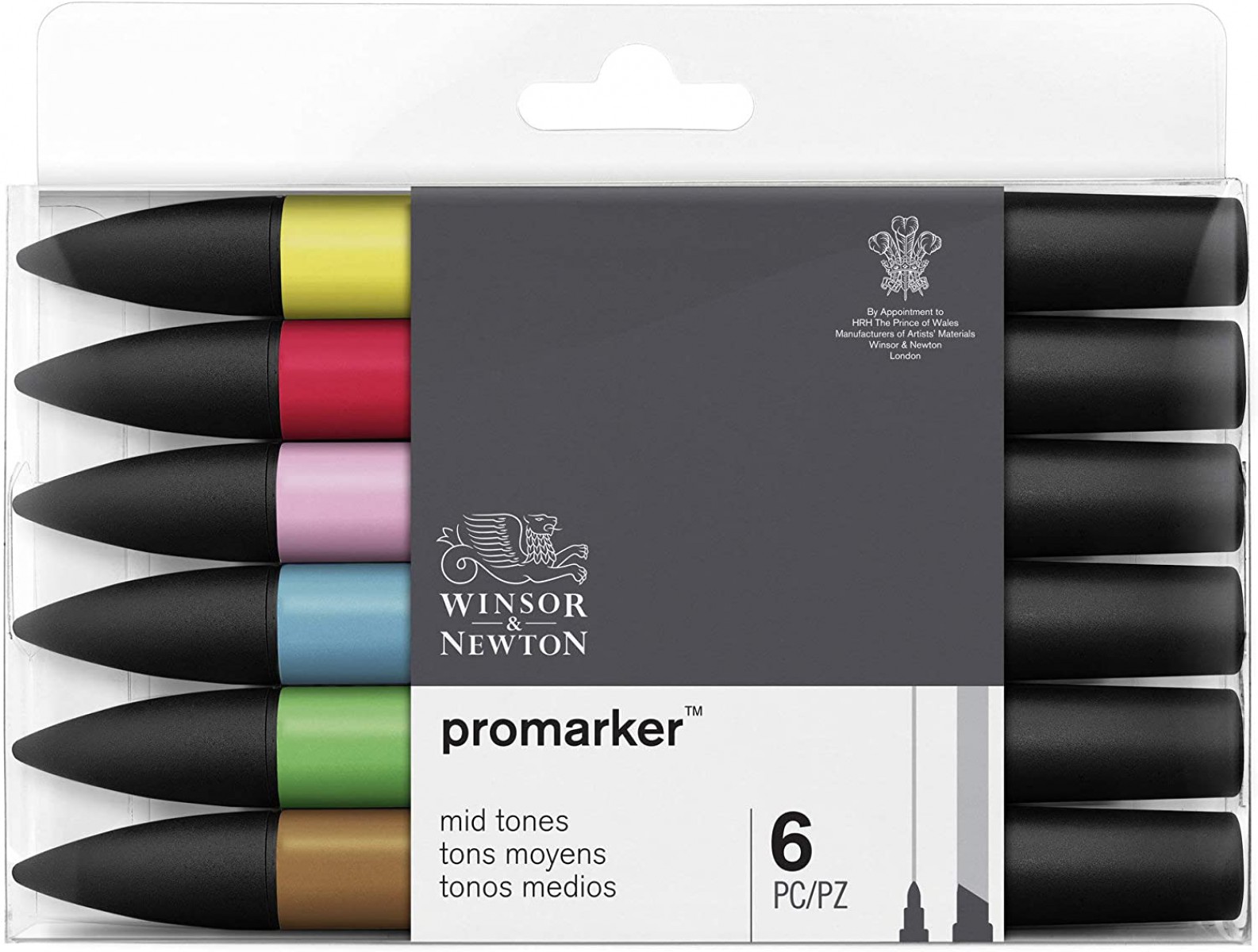 Winsor Newton Promarker 6'lı Mid Tones