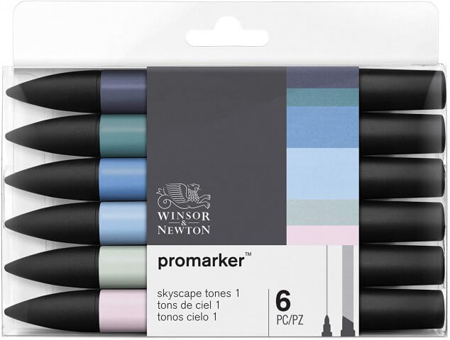 Winsor Newton Promarker 6'lı Sky Tones / 0290118 Winsor Newton Promarker 6'lı Sky Tones / 0290118