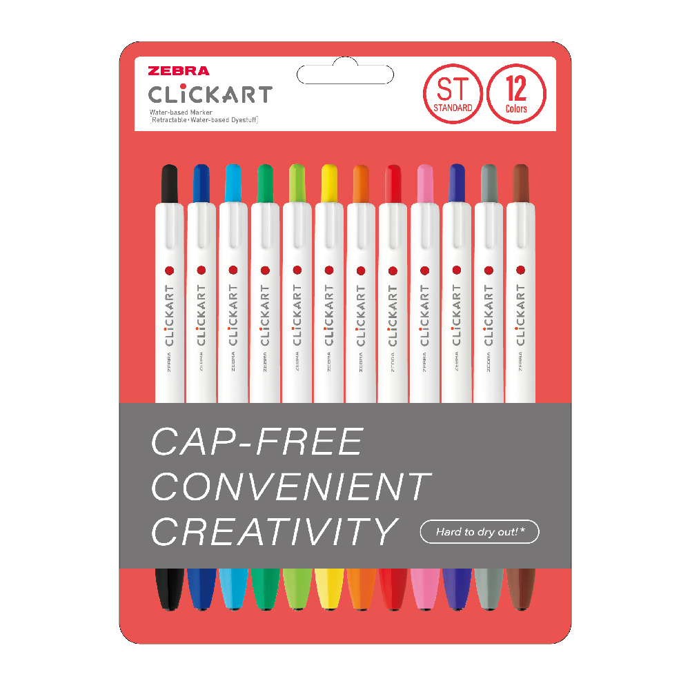 Zebra ClickArt Market Pen 0.6mm 12'li Tükenmez Kalem Seti Standart Colours / WYSS22-12CZST Zebra ClickArt Market Pen 0.6mm 12'li Tükenmez Kalem Seti Standart Colours / WYSS22-12CZST