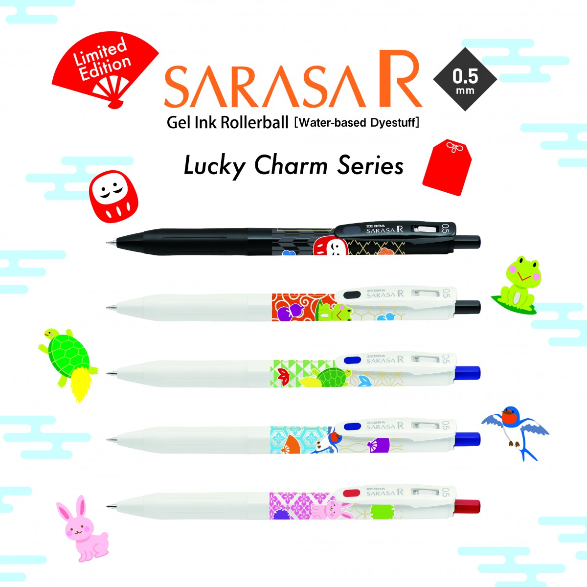 Zebra Sarasa 0.5mm Limited Edition 5'li Jel Kalem Seti - Lucky Charm / JJ29-R1-LC-5P Zebra Sarasa 0.5mm Limited Edition 5'li Jel Kalem Seti - Lucky Charm / JJ29-R1-LC-5P
